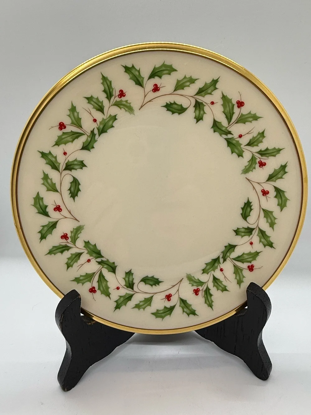 Lenox Holiday Bread and Butter Plates with Gold Trim- Three (3)